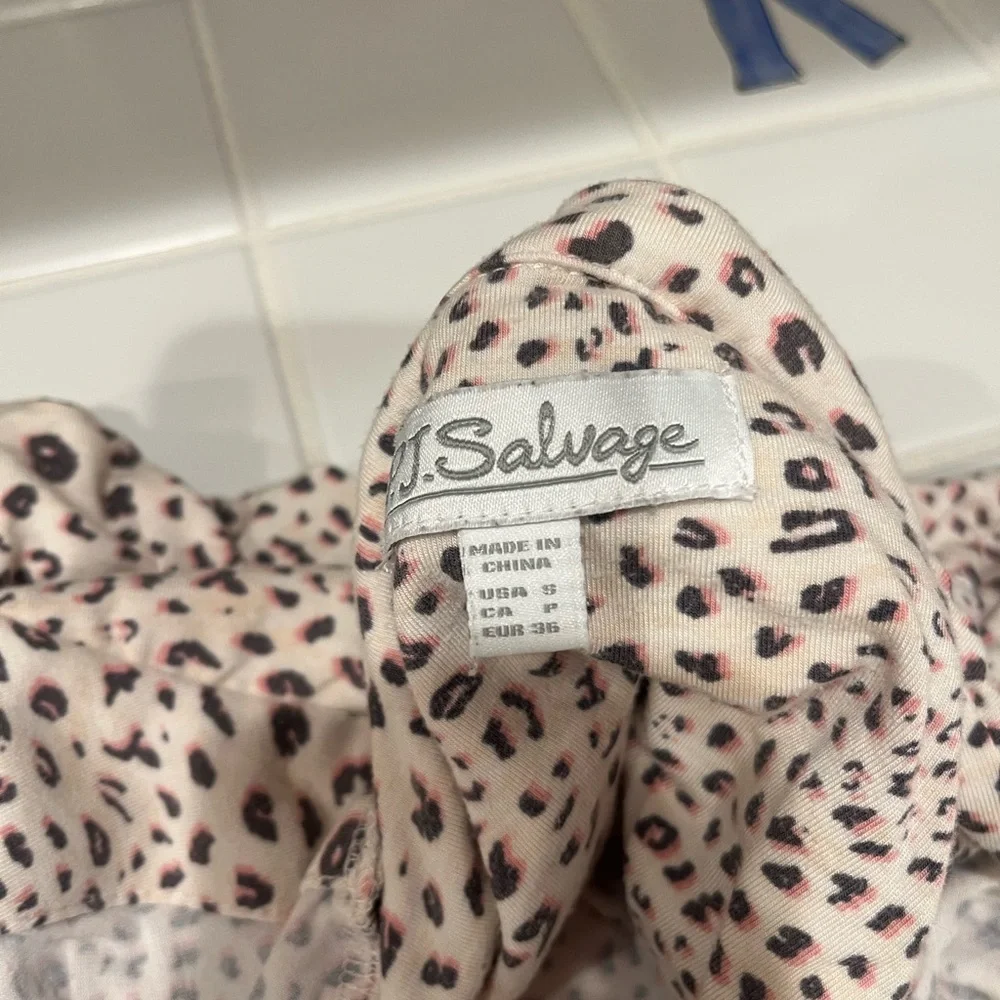 PJ Salvage Pink Leopard-Print Button Pajama Set